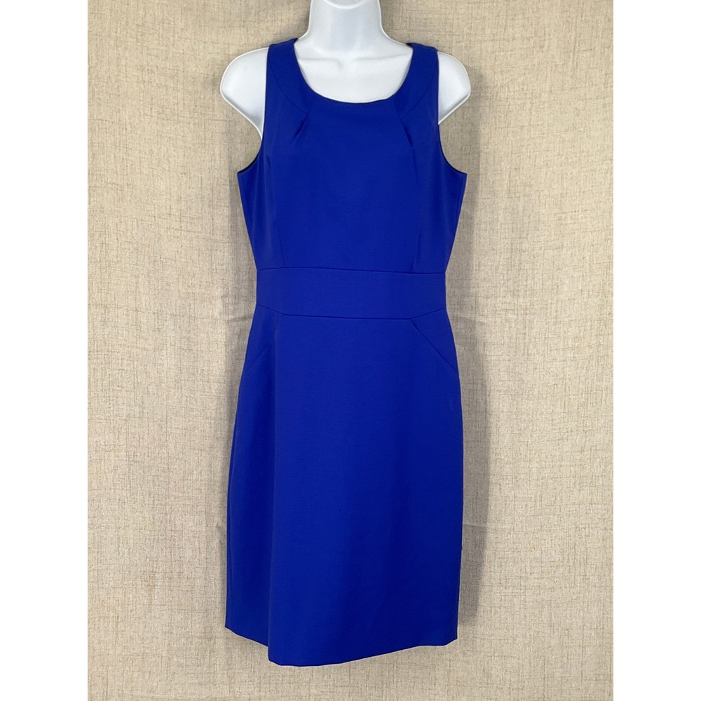 J.Crew Royal Blue 100% Wool Sheath Dress Sz‎ 6 Business Office Cocktail Timeless